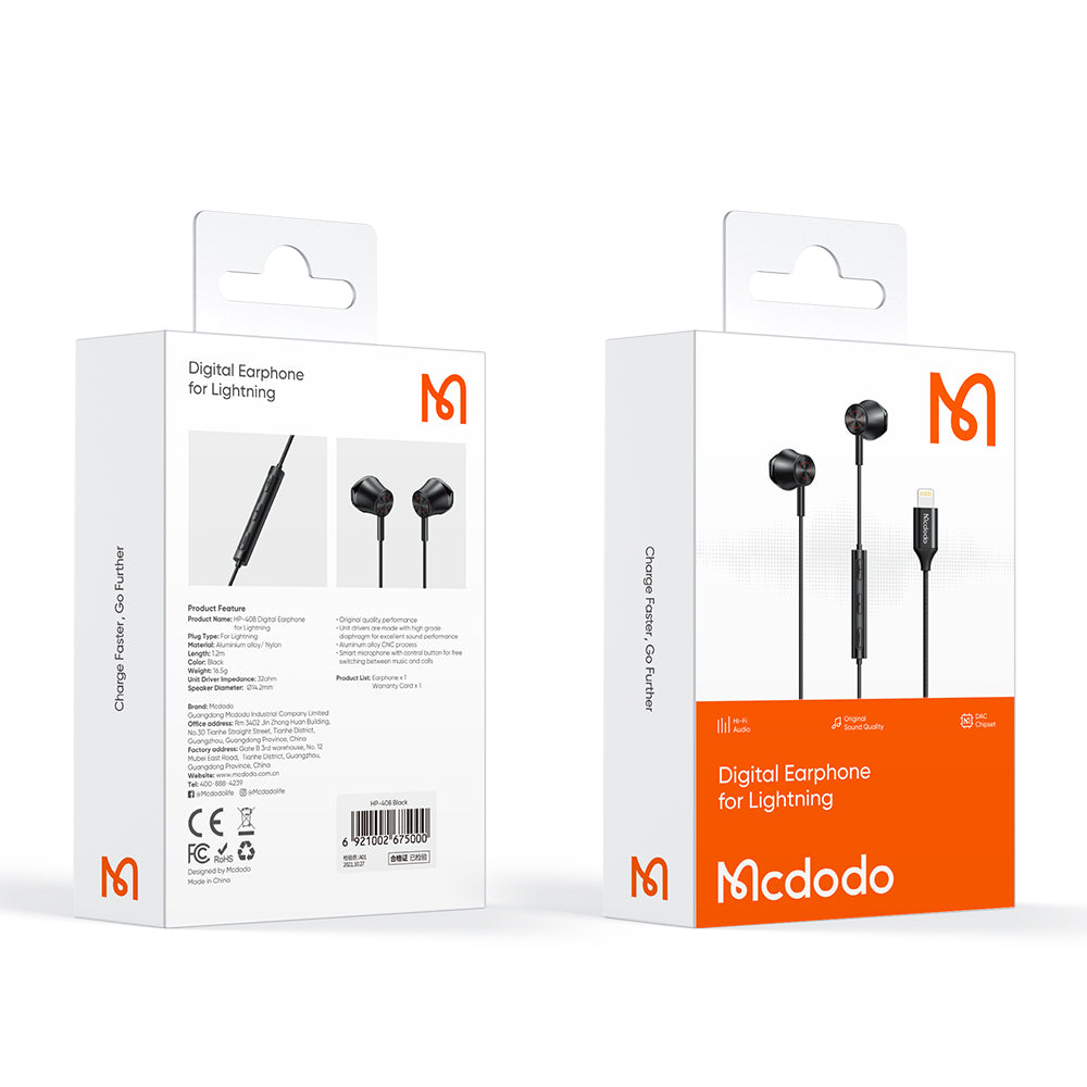 MCDODO HP-4080 For iPhone iPad Wired Headphone HiFi Music Earphone Clear Phone Call Sound Headset with Lightning Plug MCDODO HP-4080 For iPhone iPad Wired Headphone HiFi Music Earphone Clear Phone Call Sound Headset with Lightning Plug
